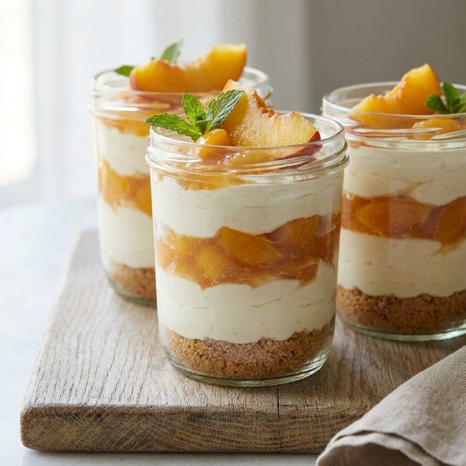 10-Minute Peach Cheesecake Cups