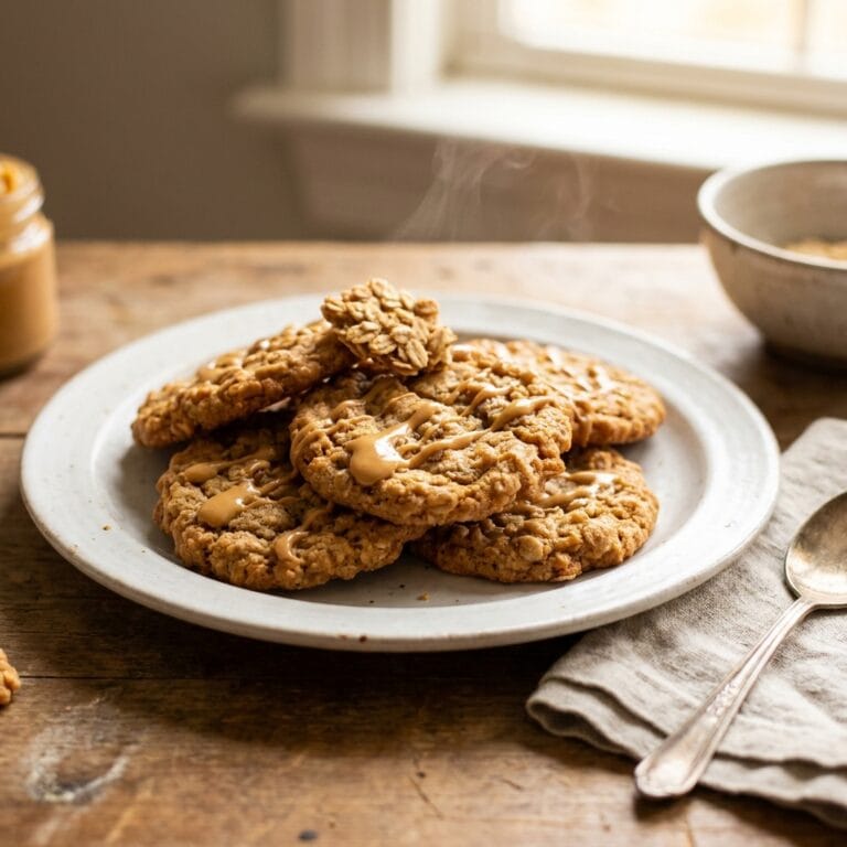 3-Ingredient Peanut Butter Oat Cookies