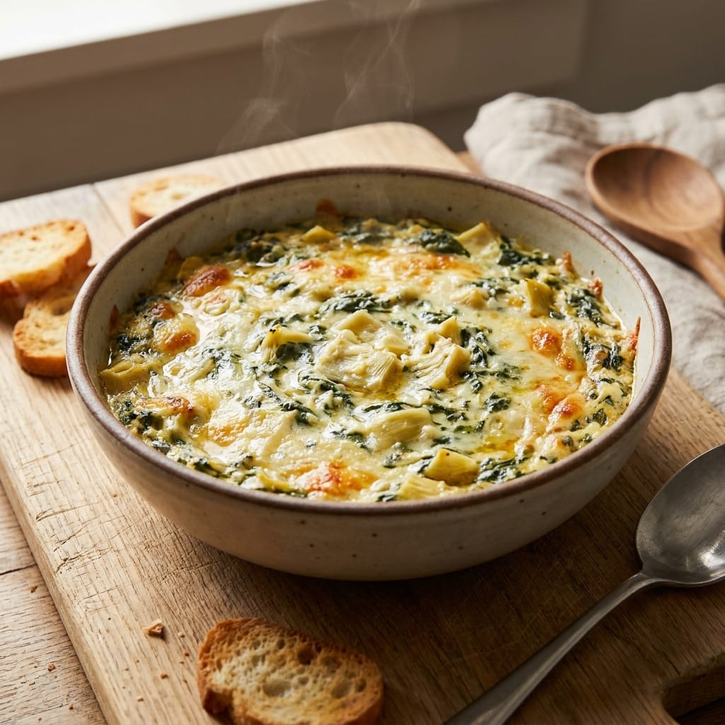 5-Minute Creamy Spinach Artichoke Dip