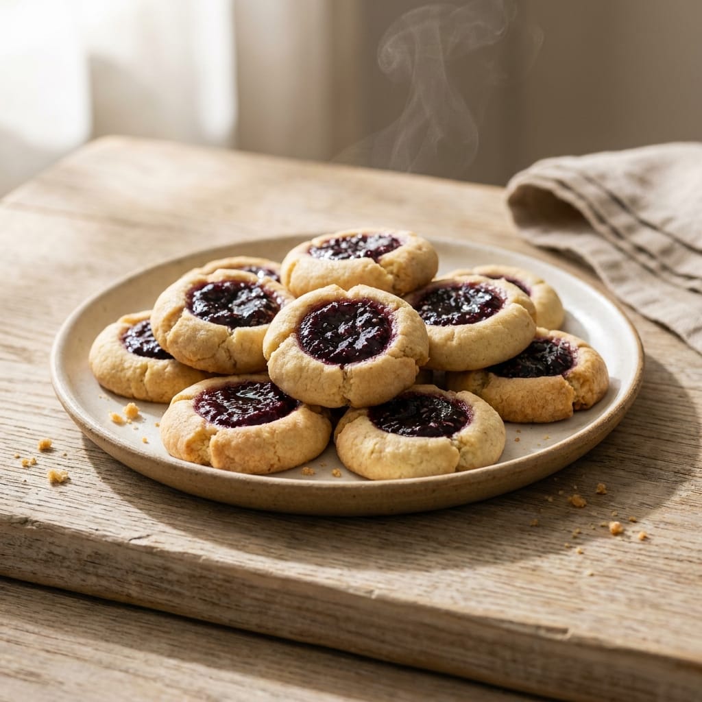 Blackberry Jam Thumbprint Cookies