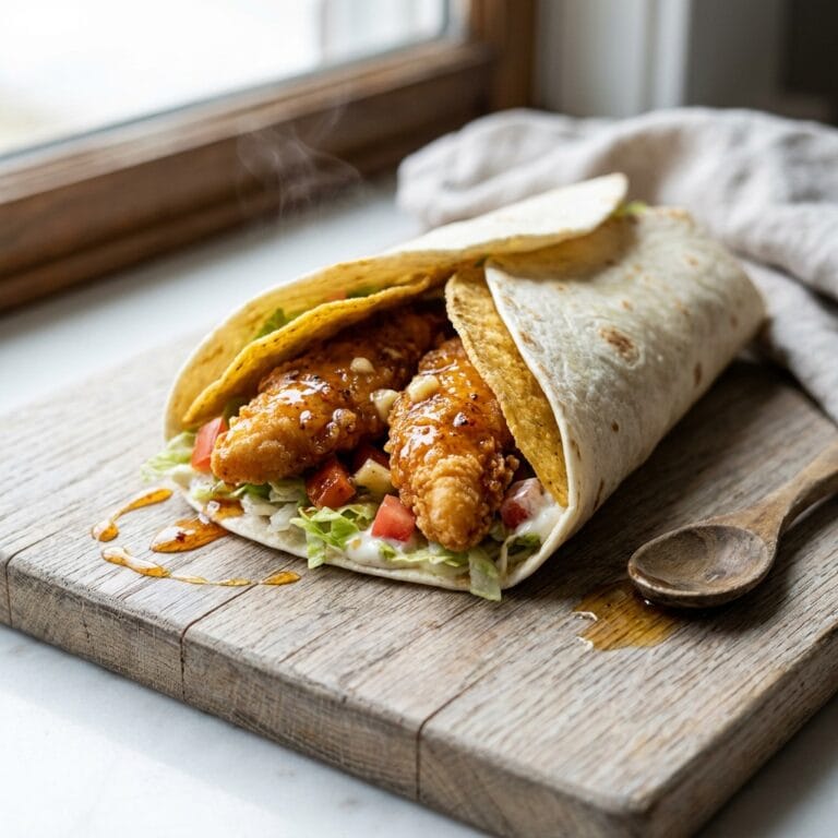 Brown Butter Hot Honey Chicken Tender Crunch Wrap