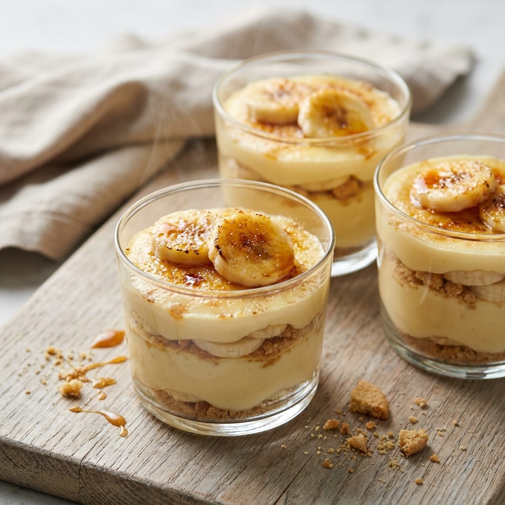 Brûléed Banana Pudding Cups with Cookie Crunch