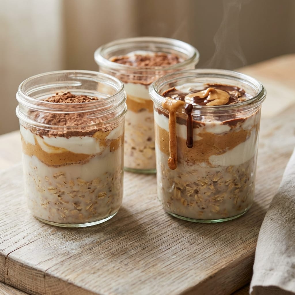 Chocolate Peanut Butter Overnight Oats Cups