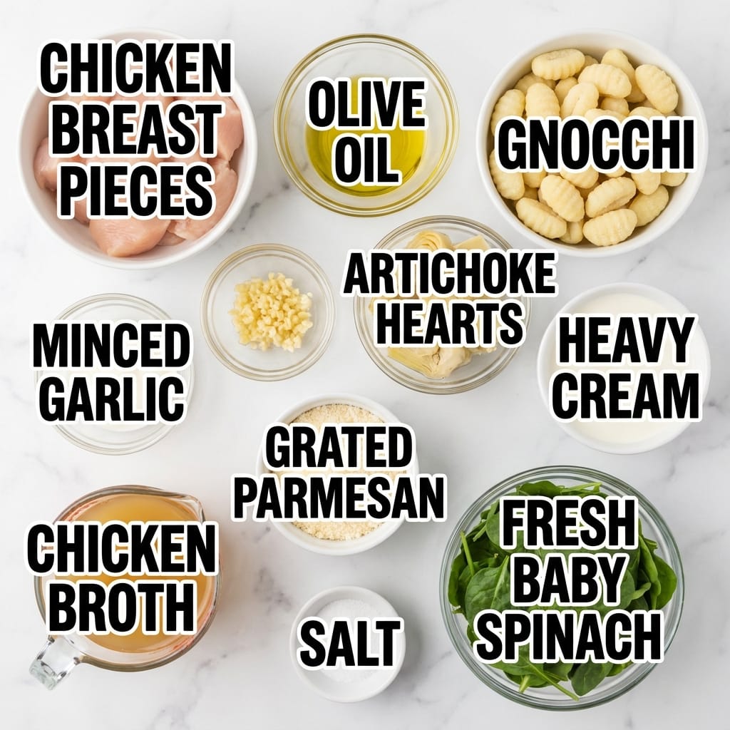 Creamy Spinach Artichoke Gnocchi Skillet with Chicken