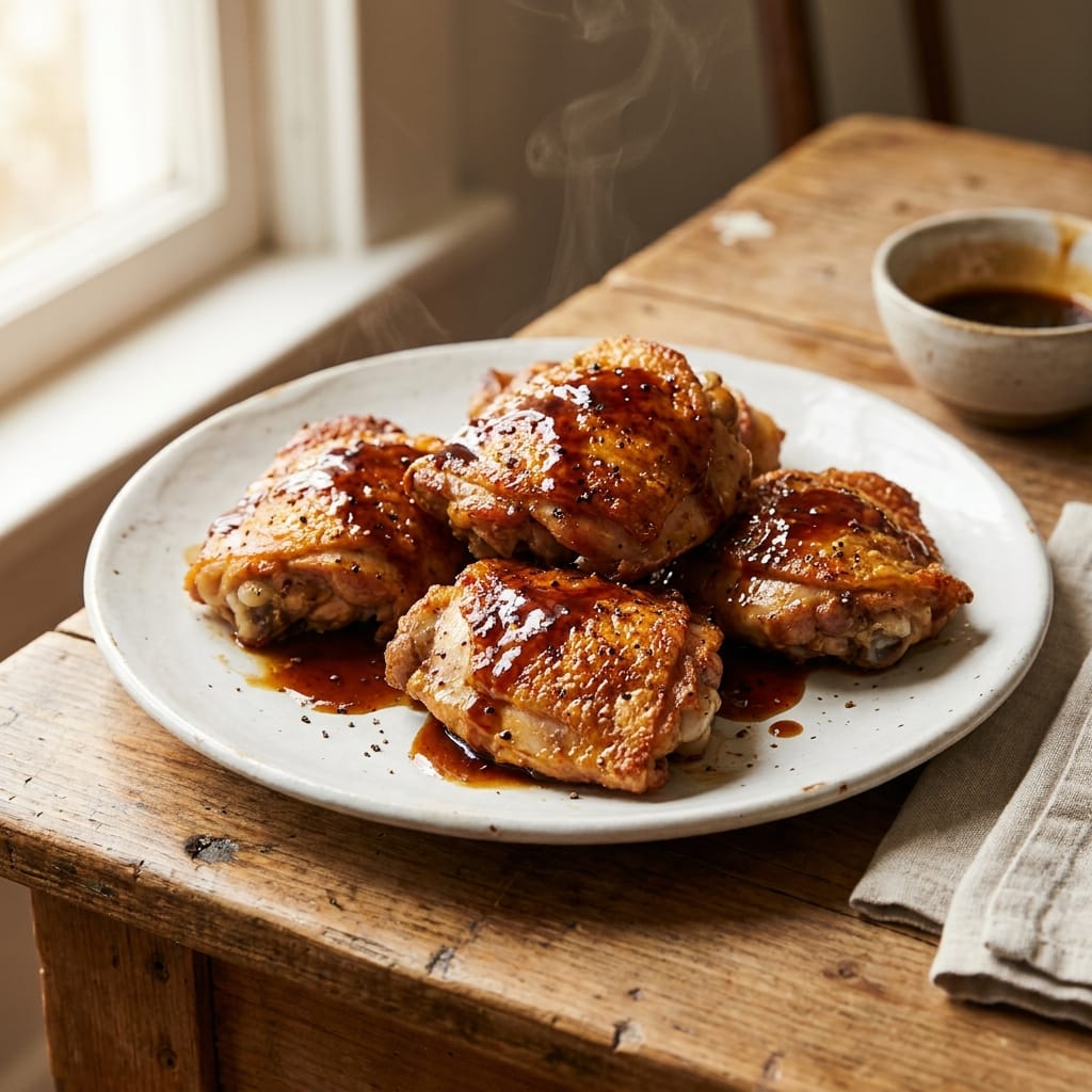 Crispy Honey Soy Chicken Thighs