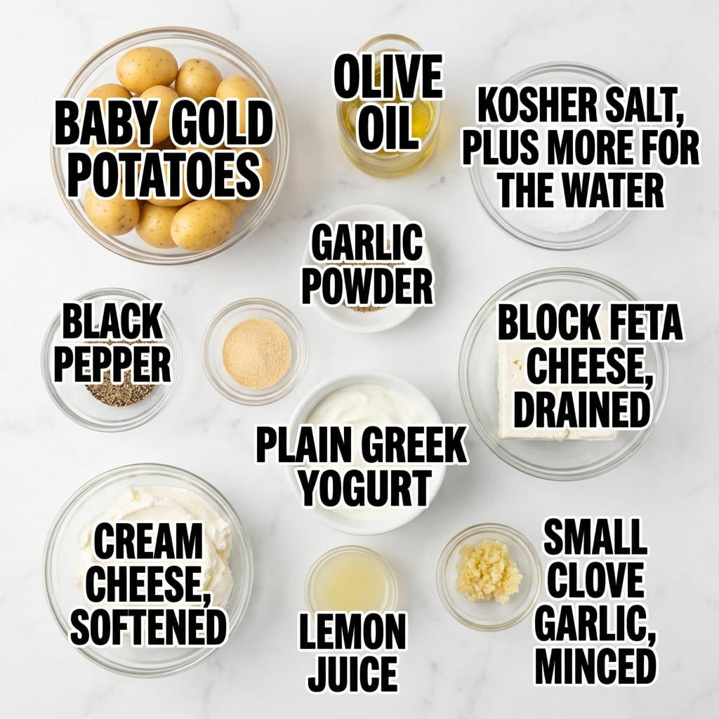 Crispy Smashed Potato Snack Board with Whipped Feta