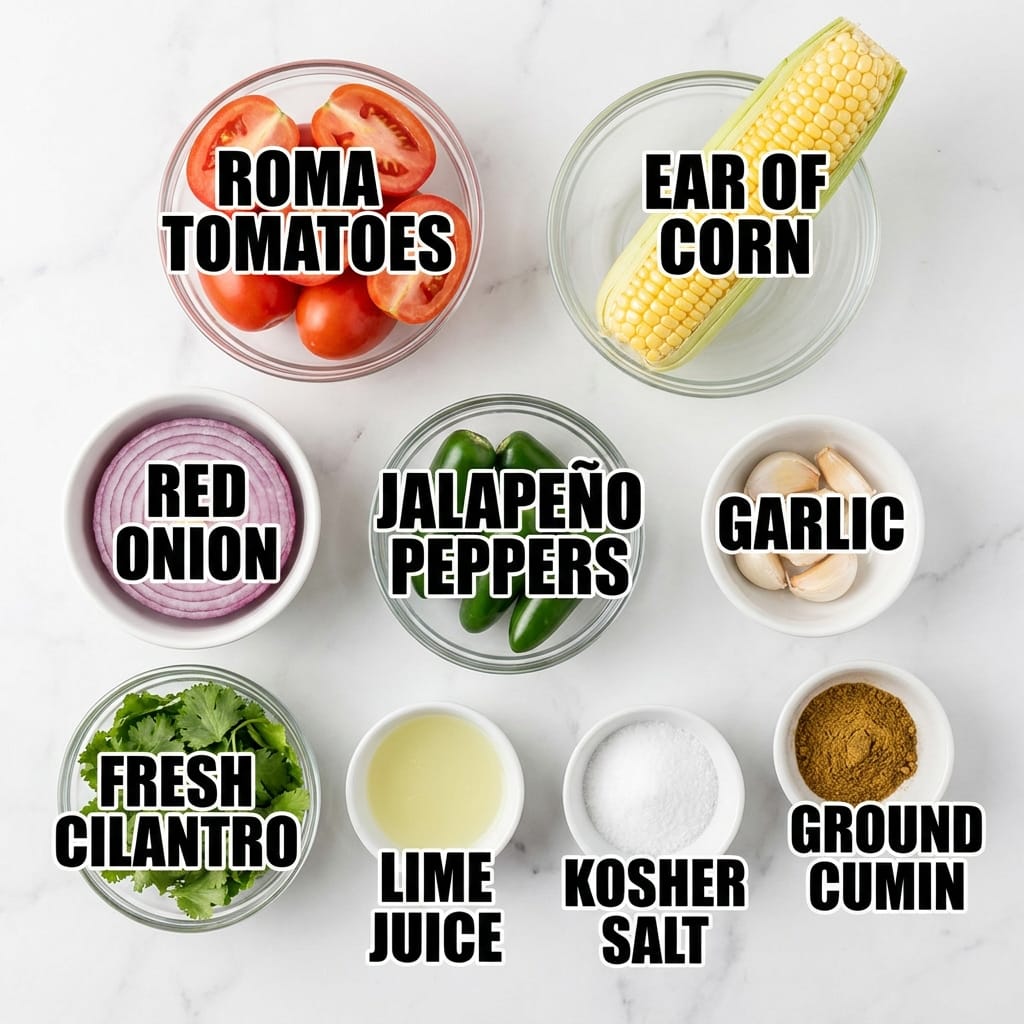 Fire-Roasted Homemade Salsa with Charred Corn