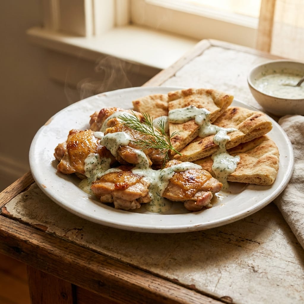 Flavor-Packed Sheet Pan Chicken Pitas with Zesty Herby Ranch Dressing