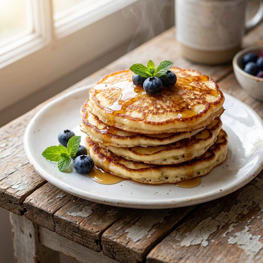 Fluffy 3-Ingredient Cottage Cheese Pancakes