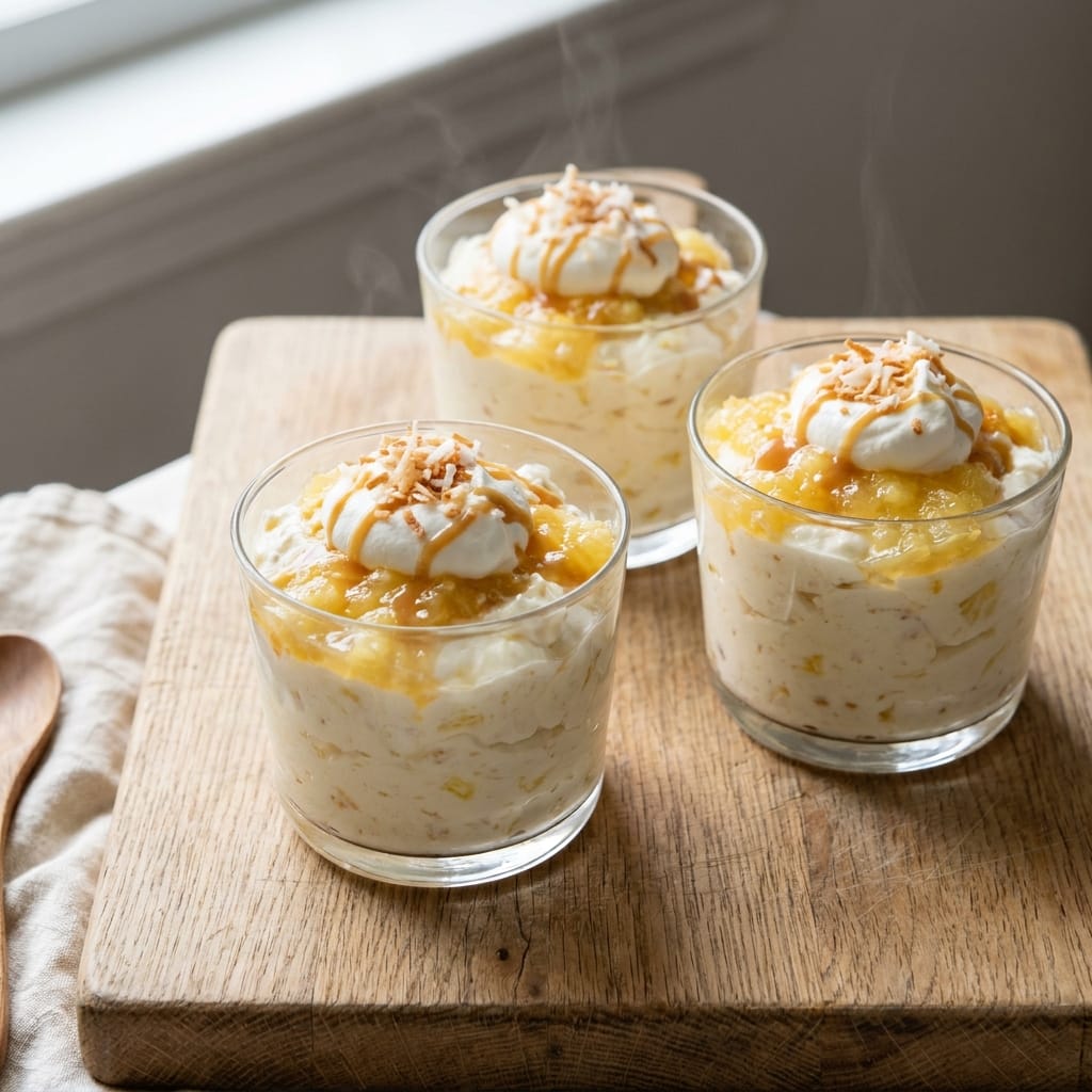 Hawaiian Cheesecake Fruit Fluff Cups