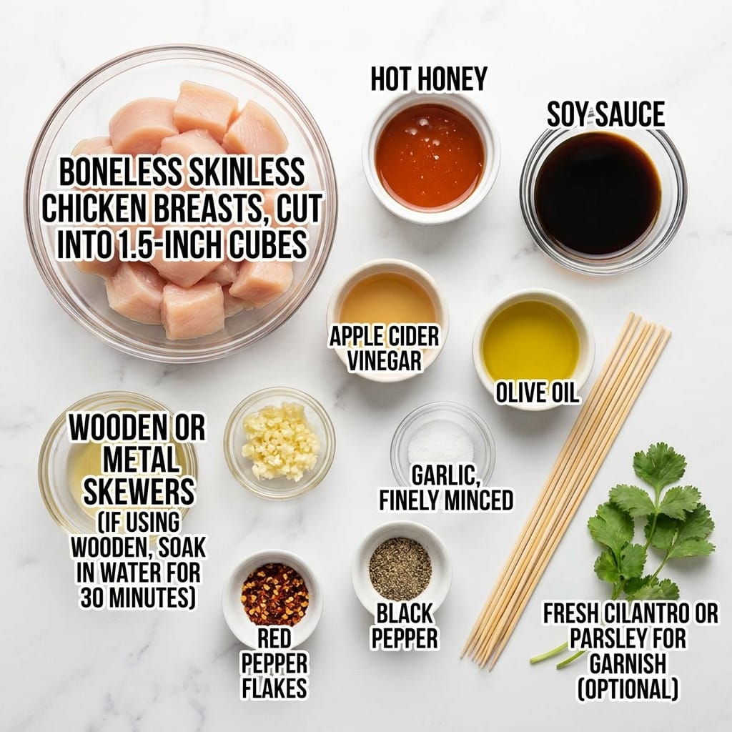 Hot Honey Grilled Chicken Skewers