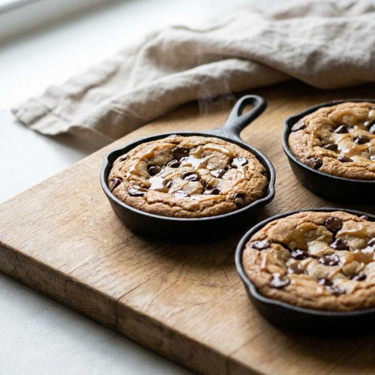 Miso Chocolate Chip Stuffed Skillet Cookies