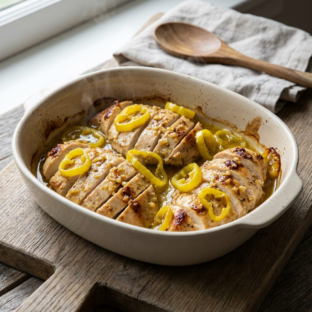 No-Fuss Banana Pepper Chicken Bake