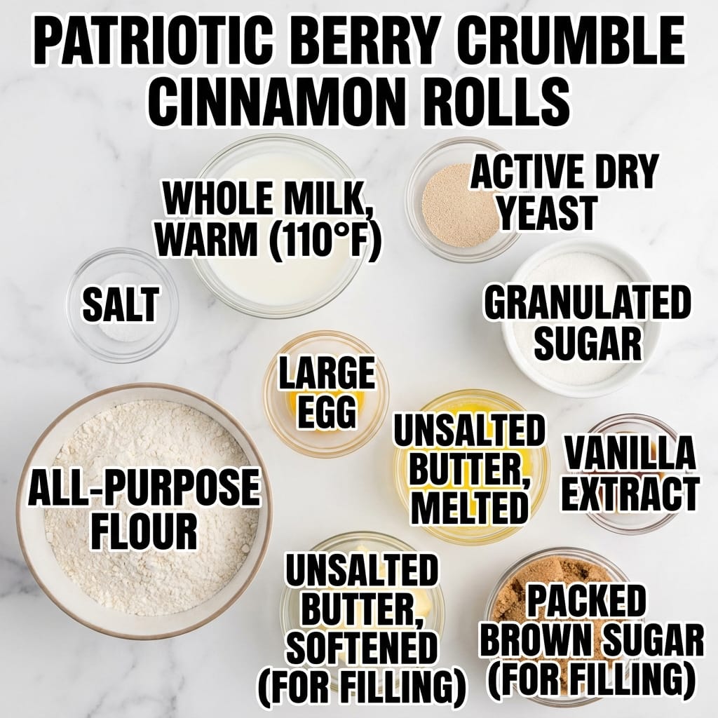 Patriotic Berry Crumble Cinnamon Rolls