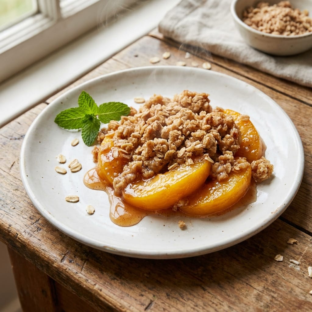 Peach Crisp with Canned Peaches
