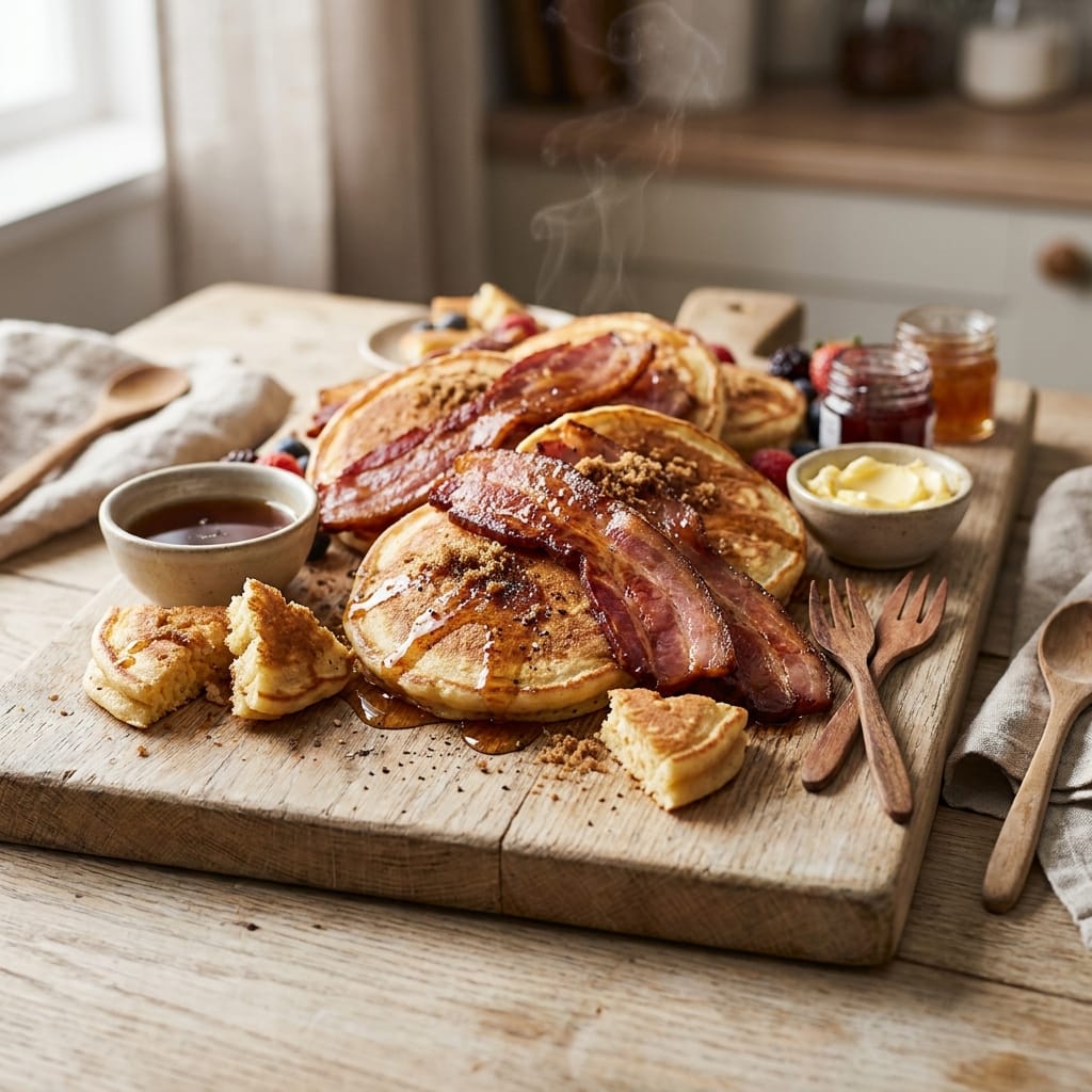 Pull-Apart Breakfast Grazing Board with Maple Bacon Pancakes