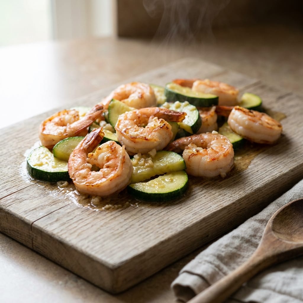 Quick Garlic Butter Shrimp and Zucchini