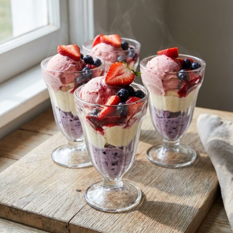 Red & White & Blue Layered Ice Cream Sundae Cups