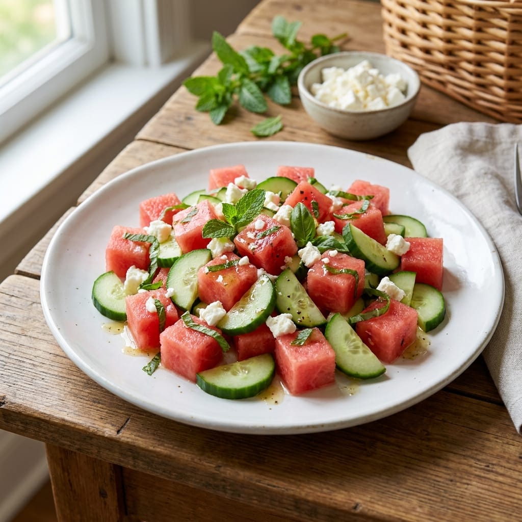 Refreshing Watermelon Cucumber Feta Salad: Perfect for Summer Picnics