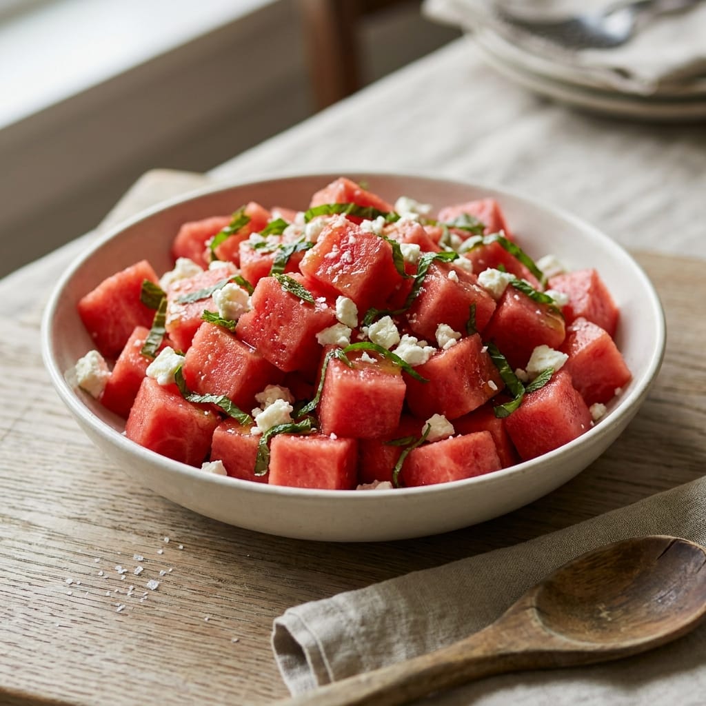 Refreshing Watermelon Feta Salad with Honey Lime Dressing