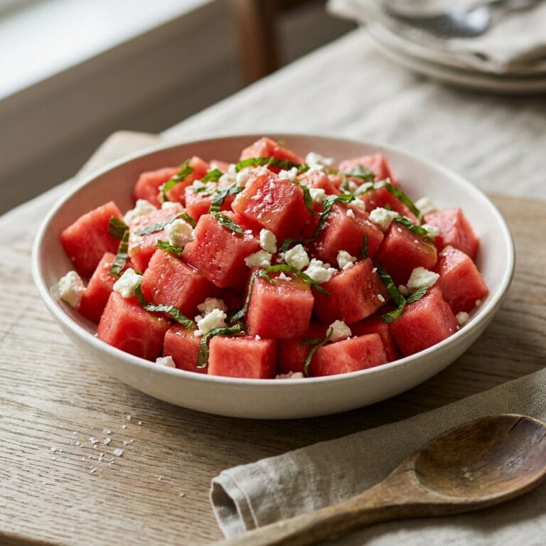 Refreshing Watermelon Feta Salad with Honey Lime Dressing