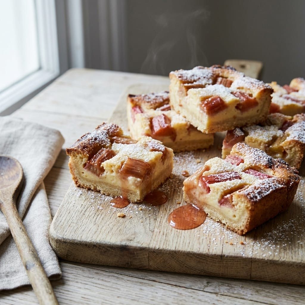 Rhubarb Custard Bars - Easy Dessert Recipe