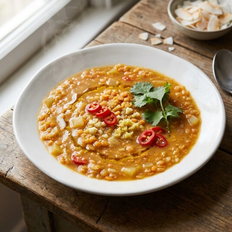 Spicy Red Lentil Coconut Soup