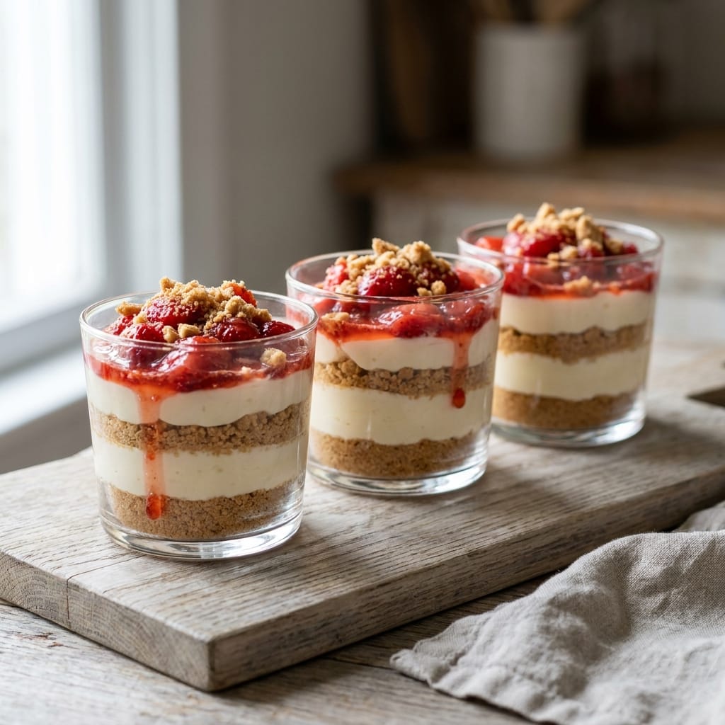 Strawberry Cheesecake Crunch Dessert Cups