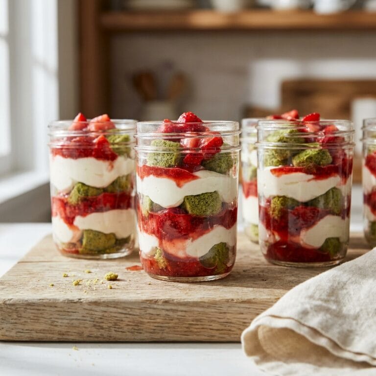 Strawberry Matcha Cheesecake Dot Cups