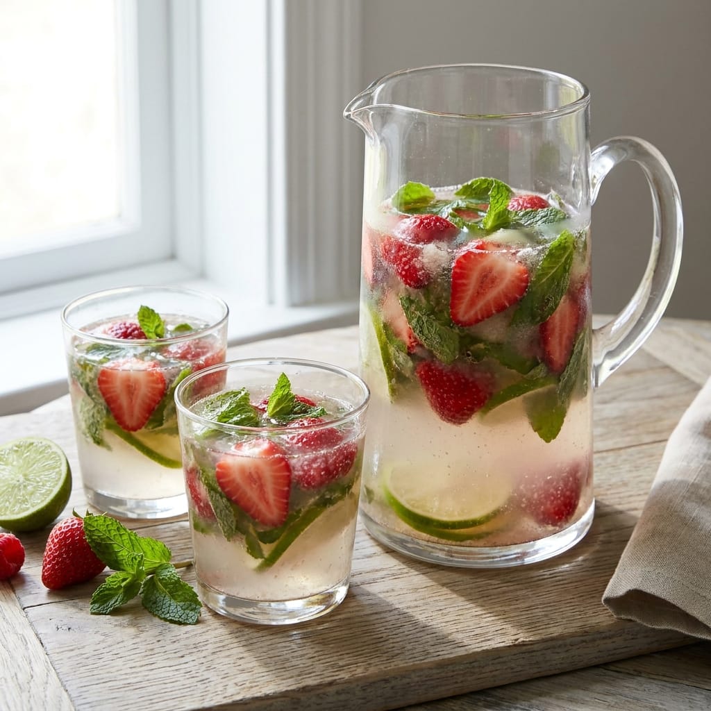 Strawberry Mint Limeade Cooler