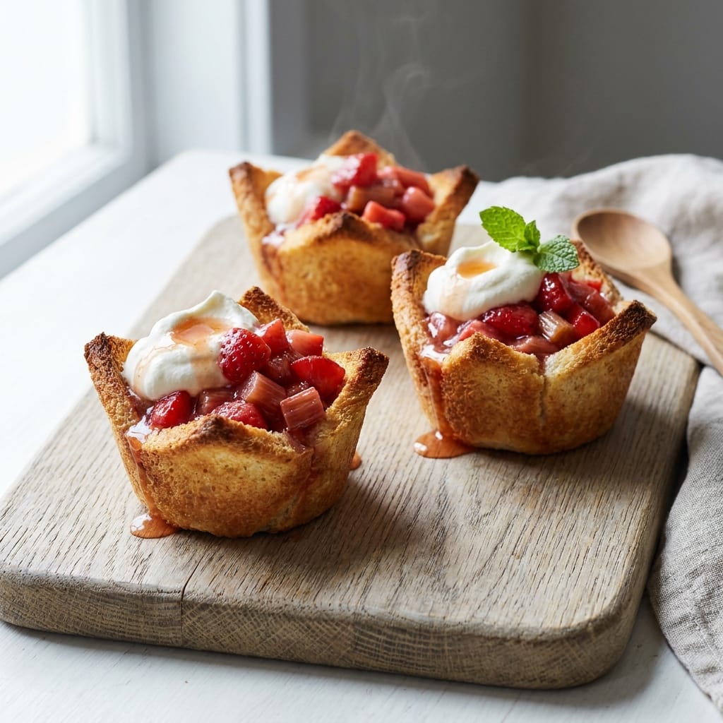 Strawberry Rhubarb Whipped Cream Toast Crunch Cups