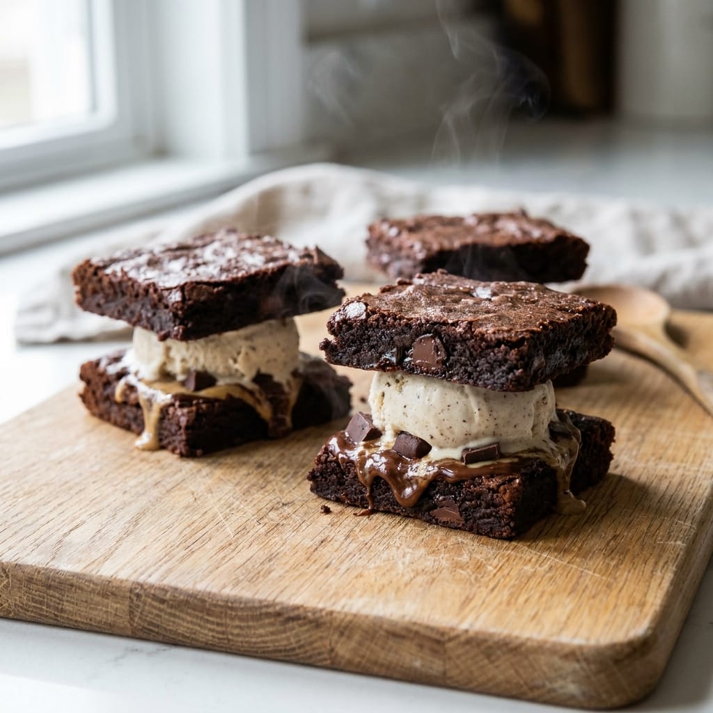 Tahini Brownie Ice Cream Sandwiches