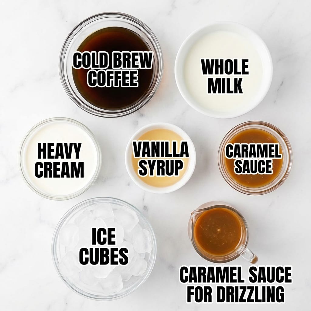Vanilla Cold Foam Caramel Iced Latte Layers