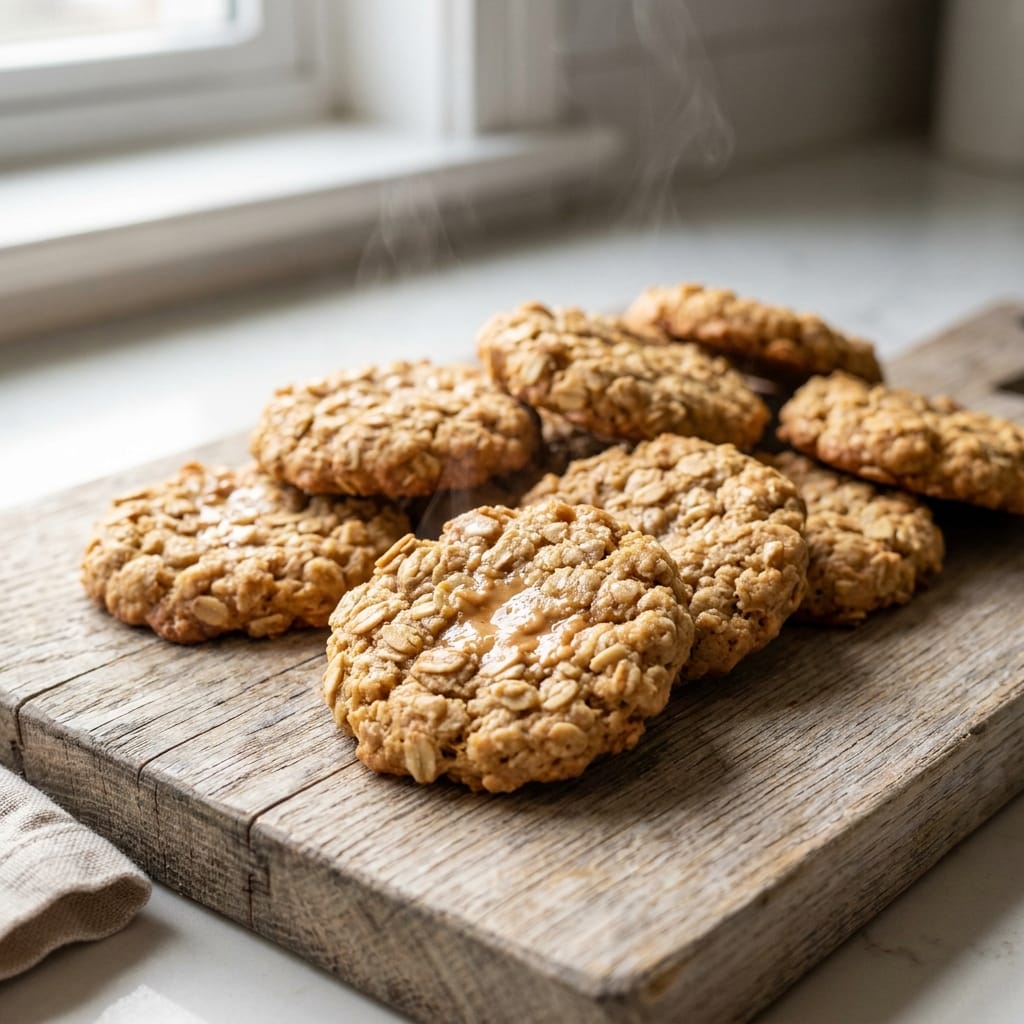 3-Ingredient Peanut Butter Oat Cookies