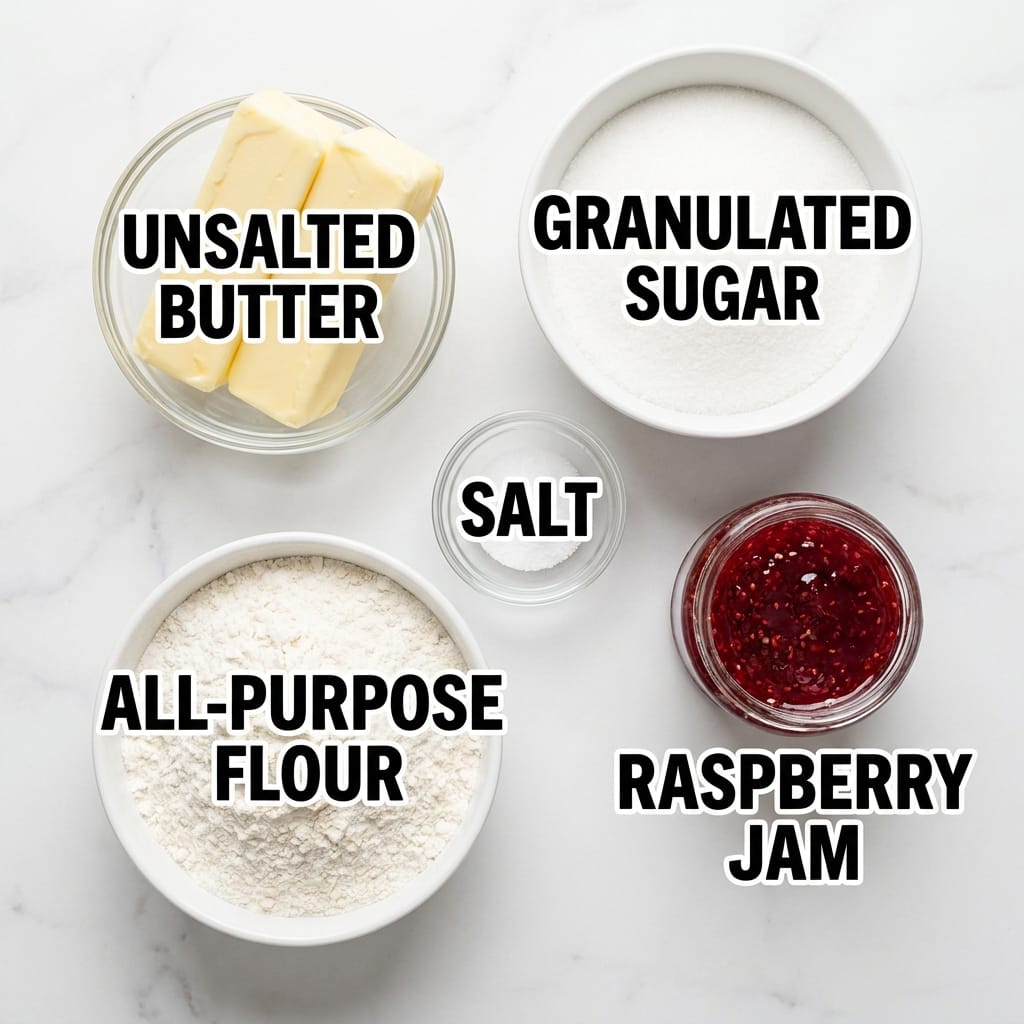 5 Ingredient Raspberry Shortbread Bars