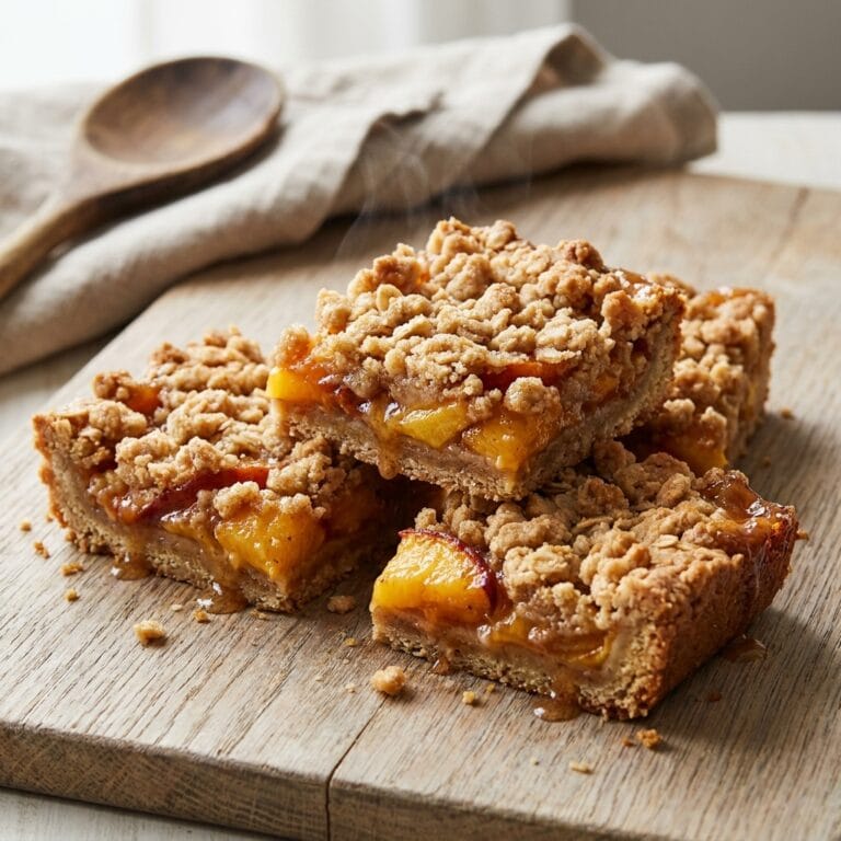 Brown Butter Peach Crumble Bars