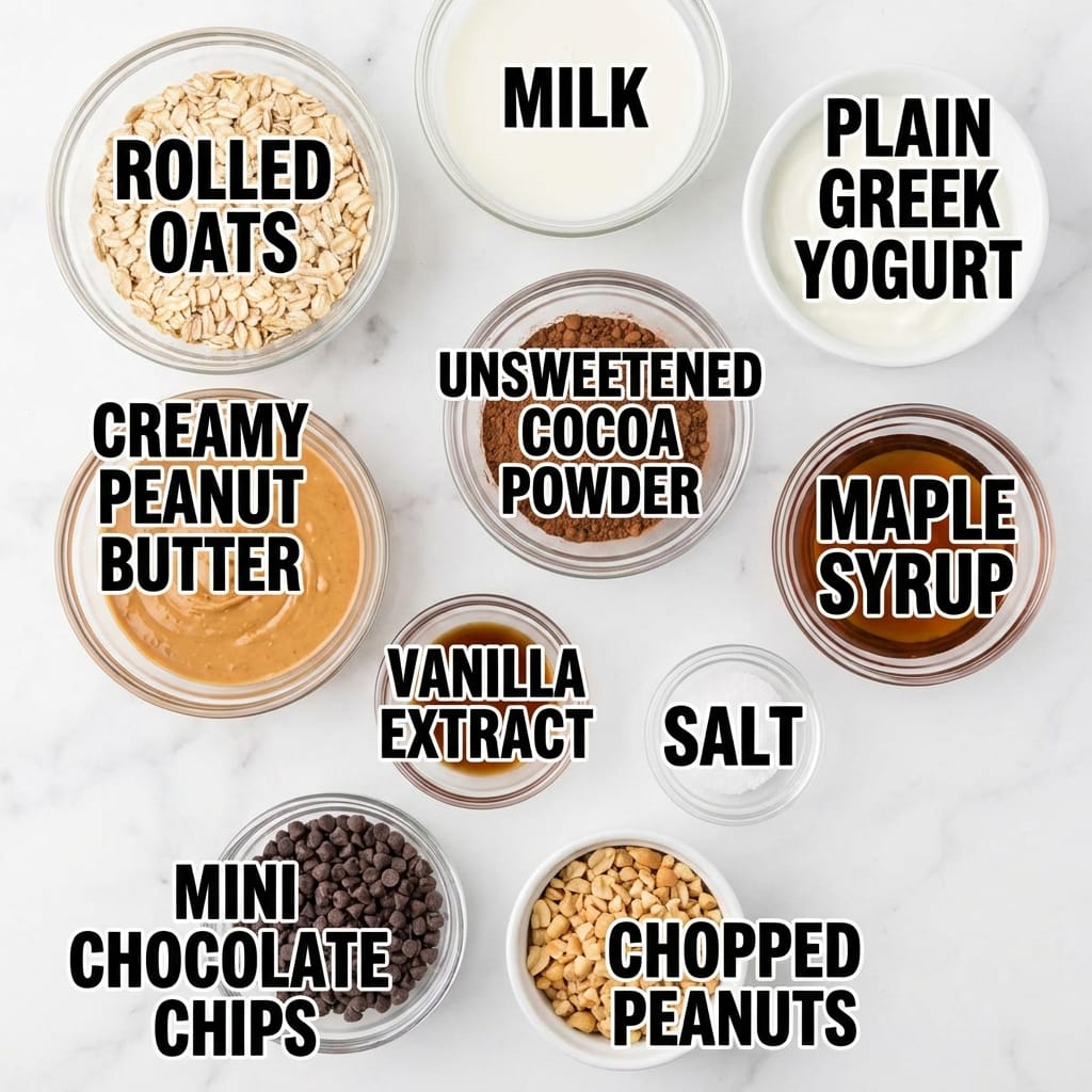 Chocolate Peanut Butter Overnight Oats Cups