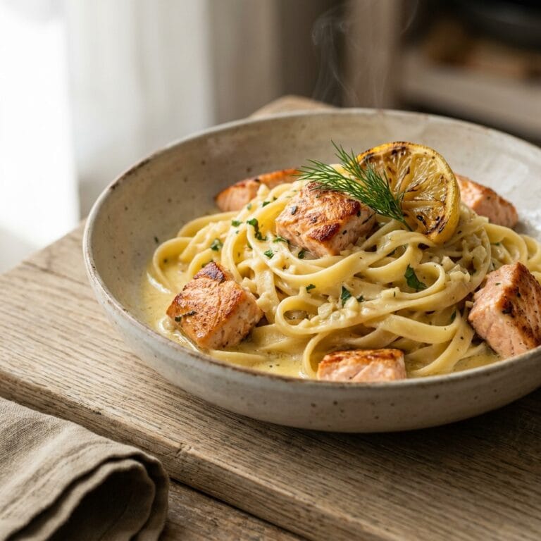 Creamy Lemon Butter Salmon Pasta