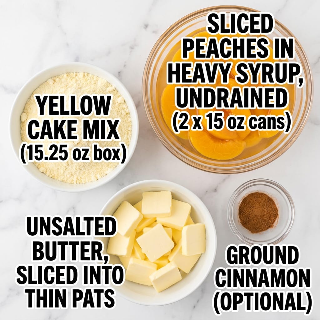 Easy Peach Dump Cake Recipe with Only 4 Simple Ingredients