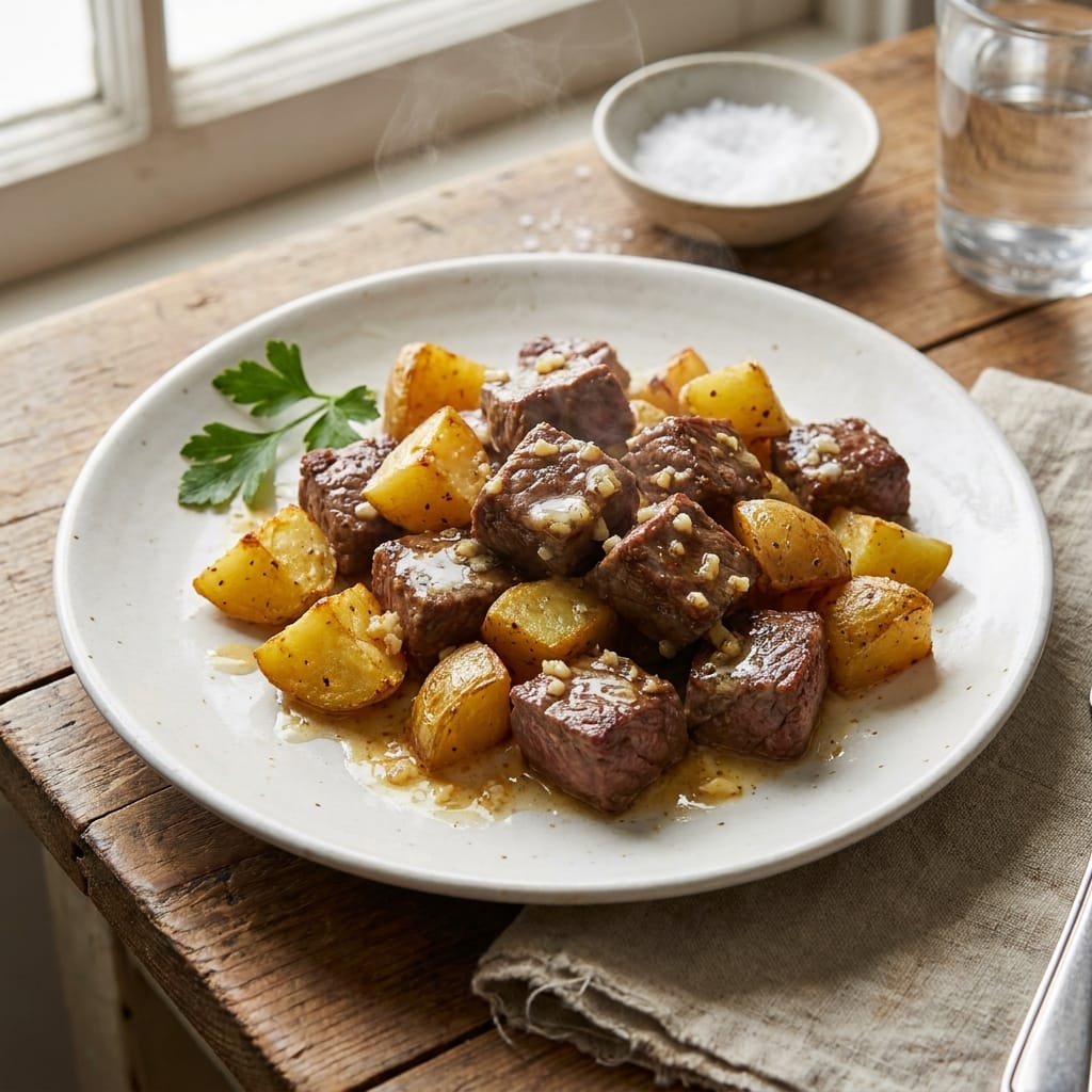 Garlic Butter Beef Bites With Potatoes: Easy Dinner Recipe Ideas