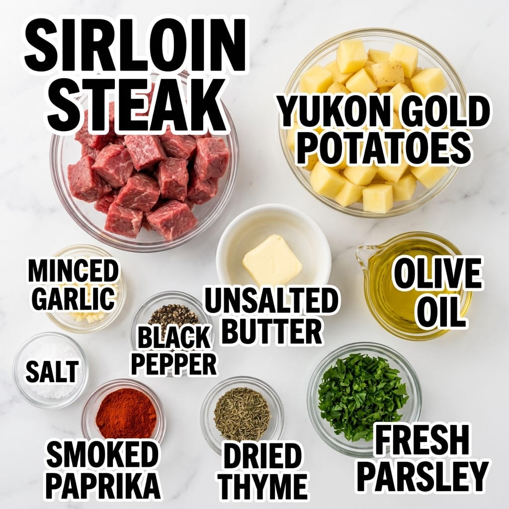 Garlic Butter Steak & Roasted Potato Lunch Bowls