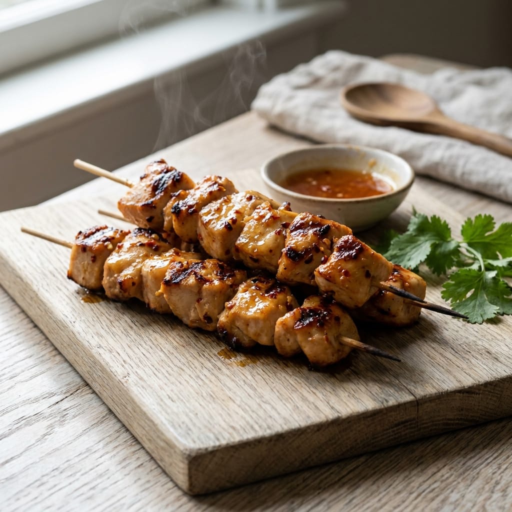 Hot Honey Grilled Chicken Skewers