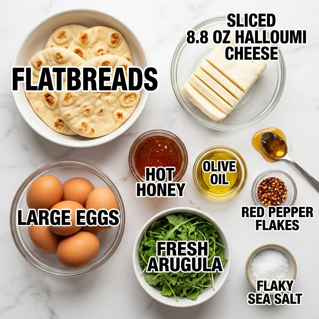 Hot Honey Halloumi Breakfast Flatbreads