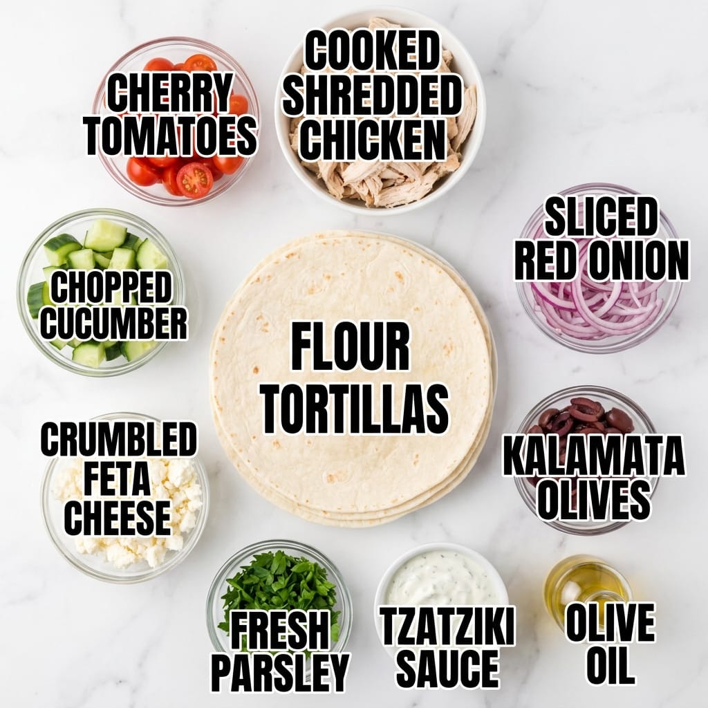 Loaded Mediterranean Chicken Wraps