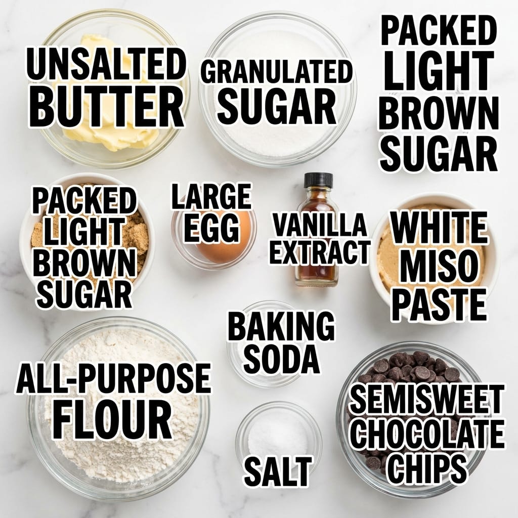 Miso Chocolate Chip Stuffed Skillet Cookies