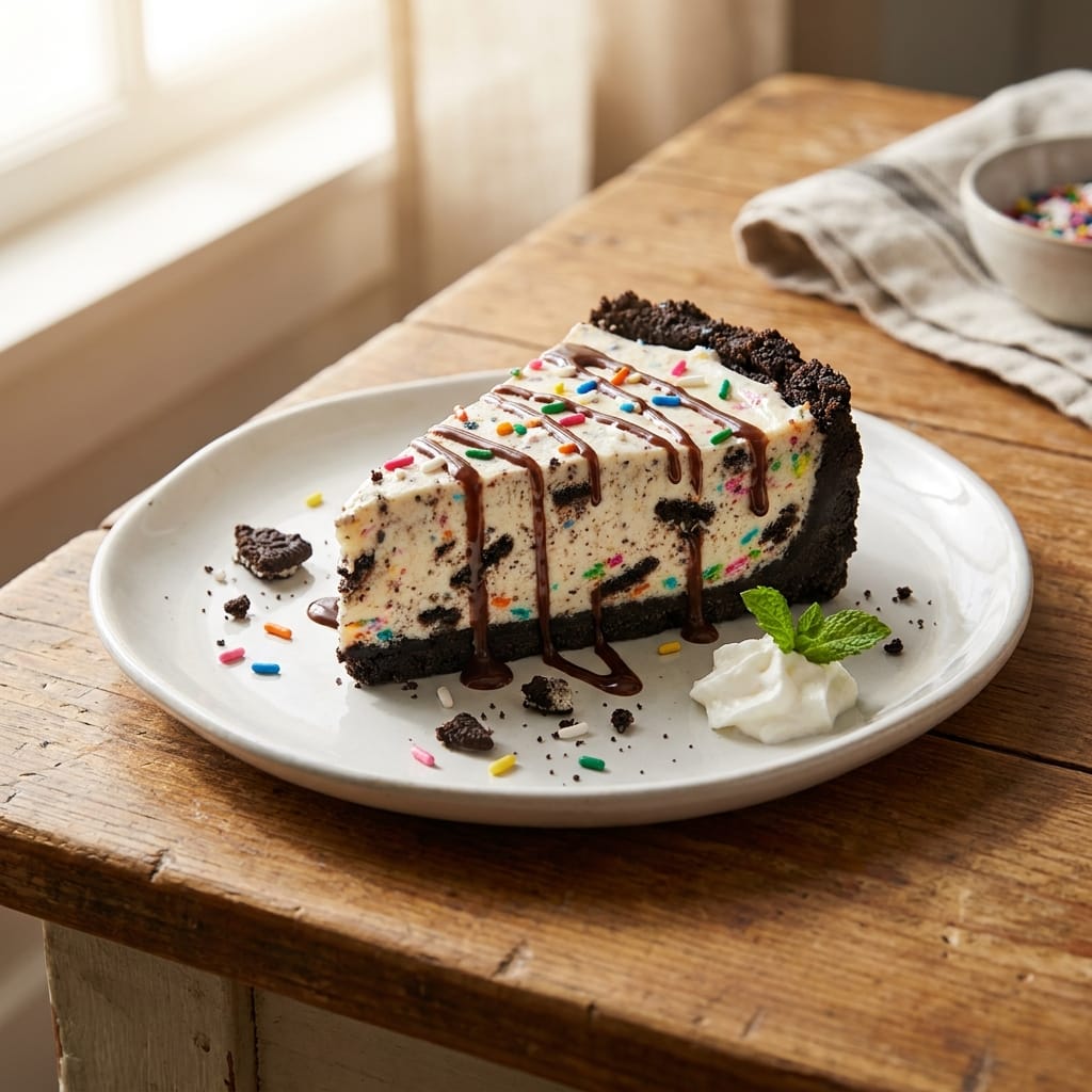 No Bake Fireworks Oreo Cheesecake