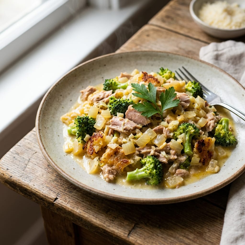 One Pot Cheesy Tuna and Broccoli Pasta