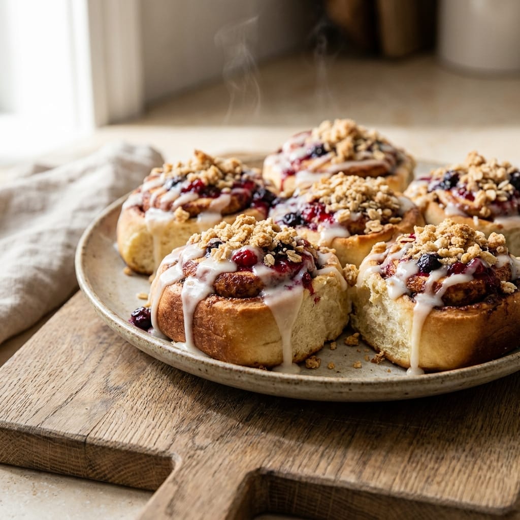 Patriotic Berry Crumble Cinnamon Rolls