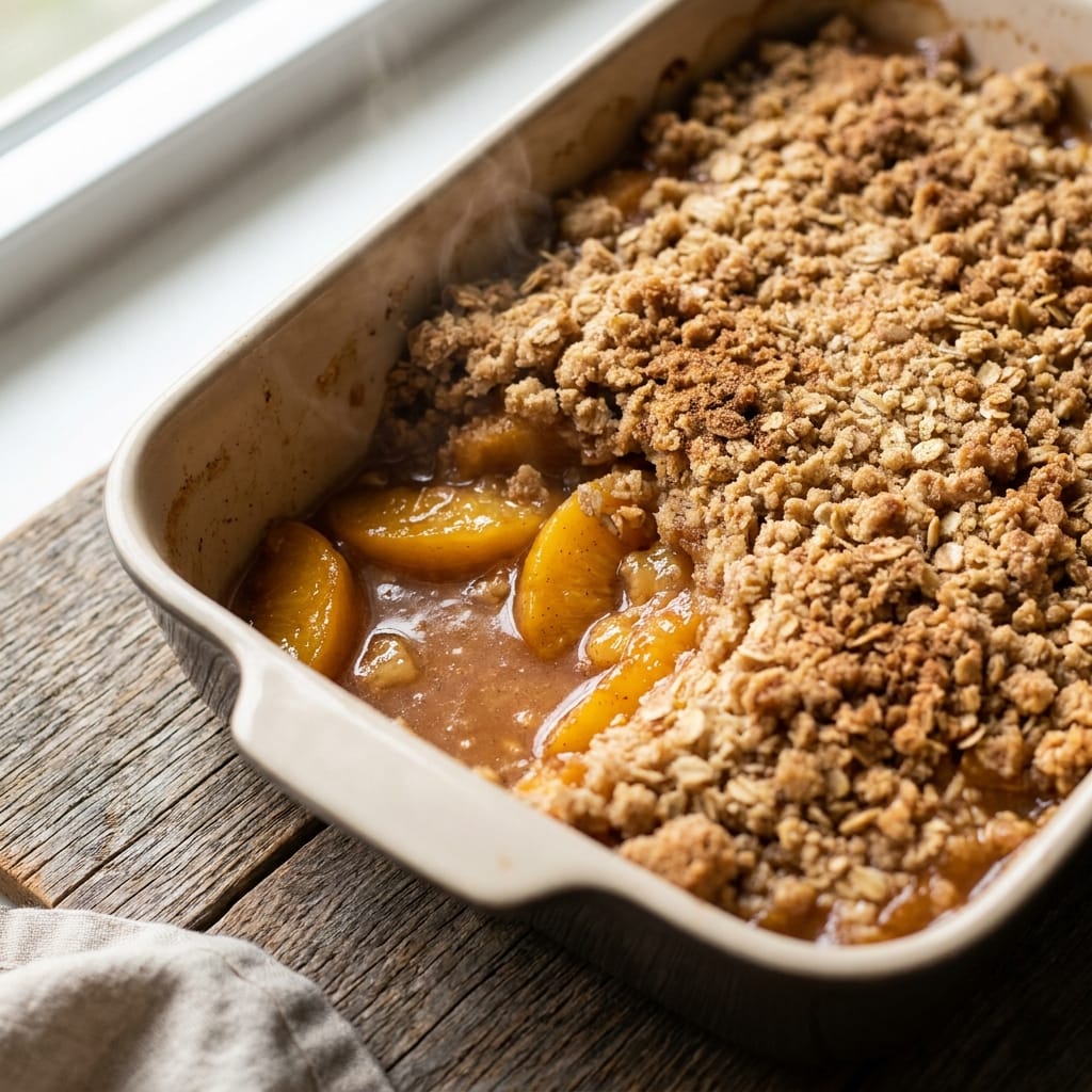 Peach Crisp with Canned Peaches
