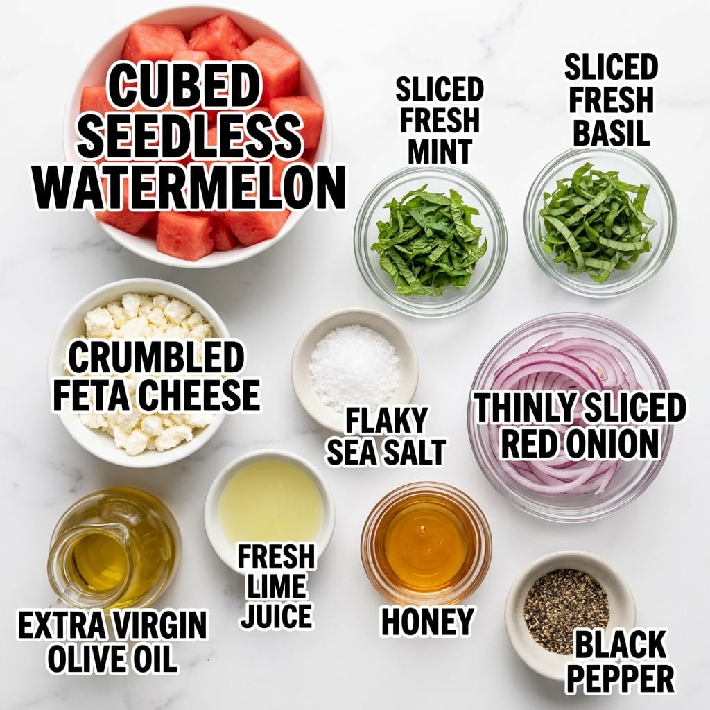 Refreshing Watermelon Feta Salad with Honey Lime Dressing